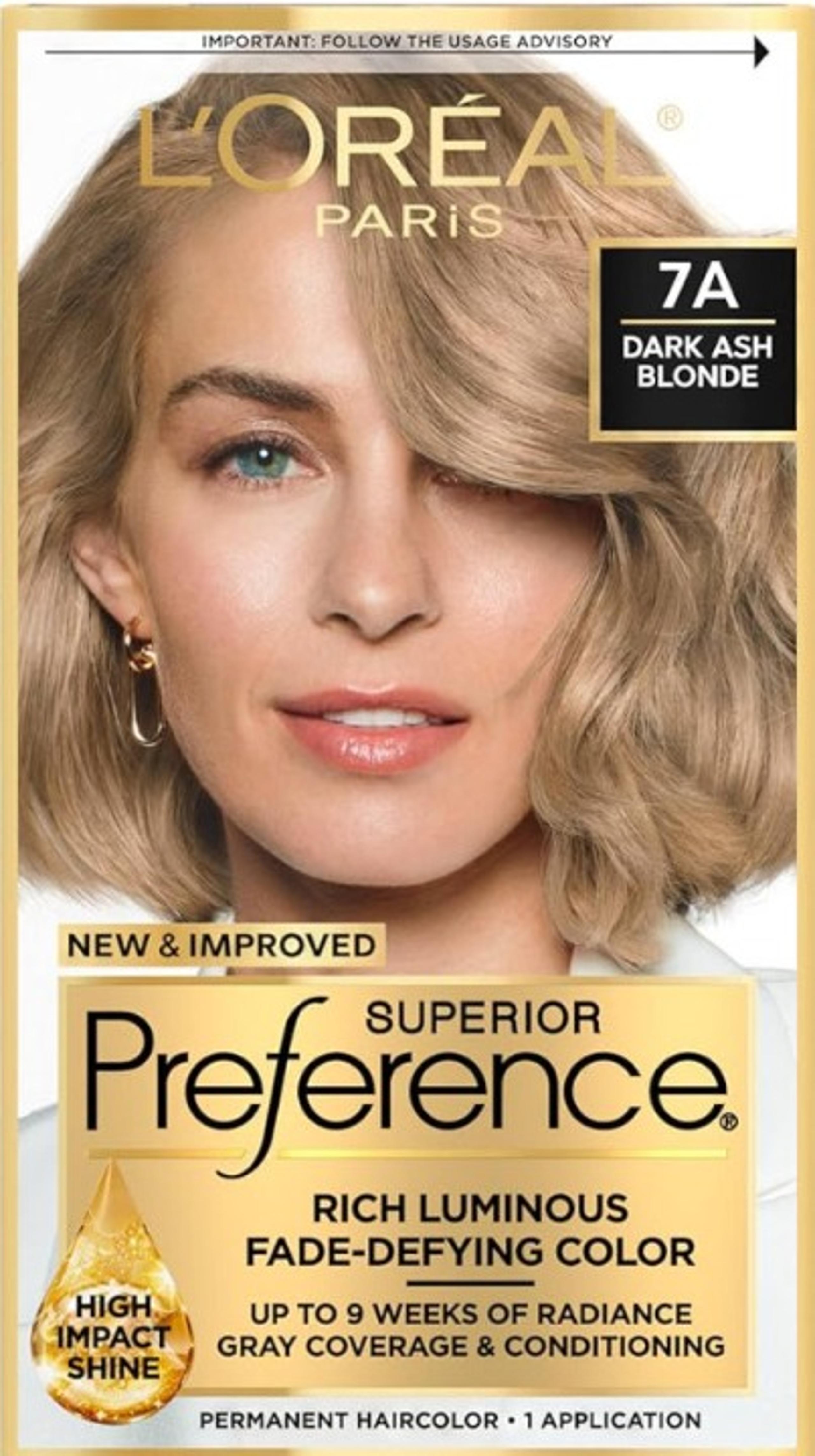 L'oreal Superior Preference Luminous Fade-Defying Hair Color 7A Dark Ash Blonde