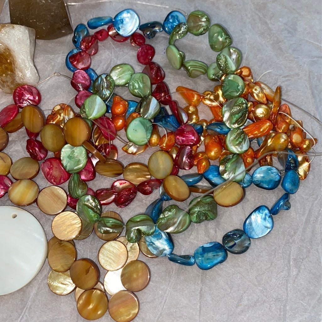 Lot of 5 Strands of Various Shell Beads