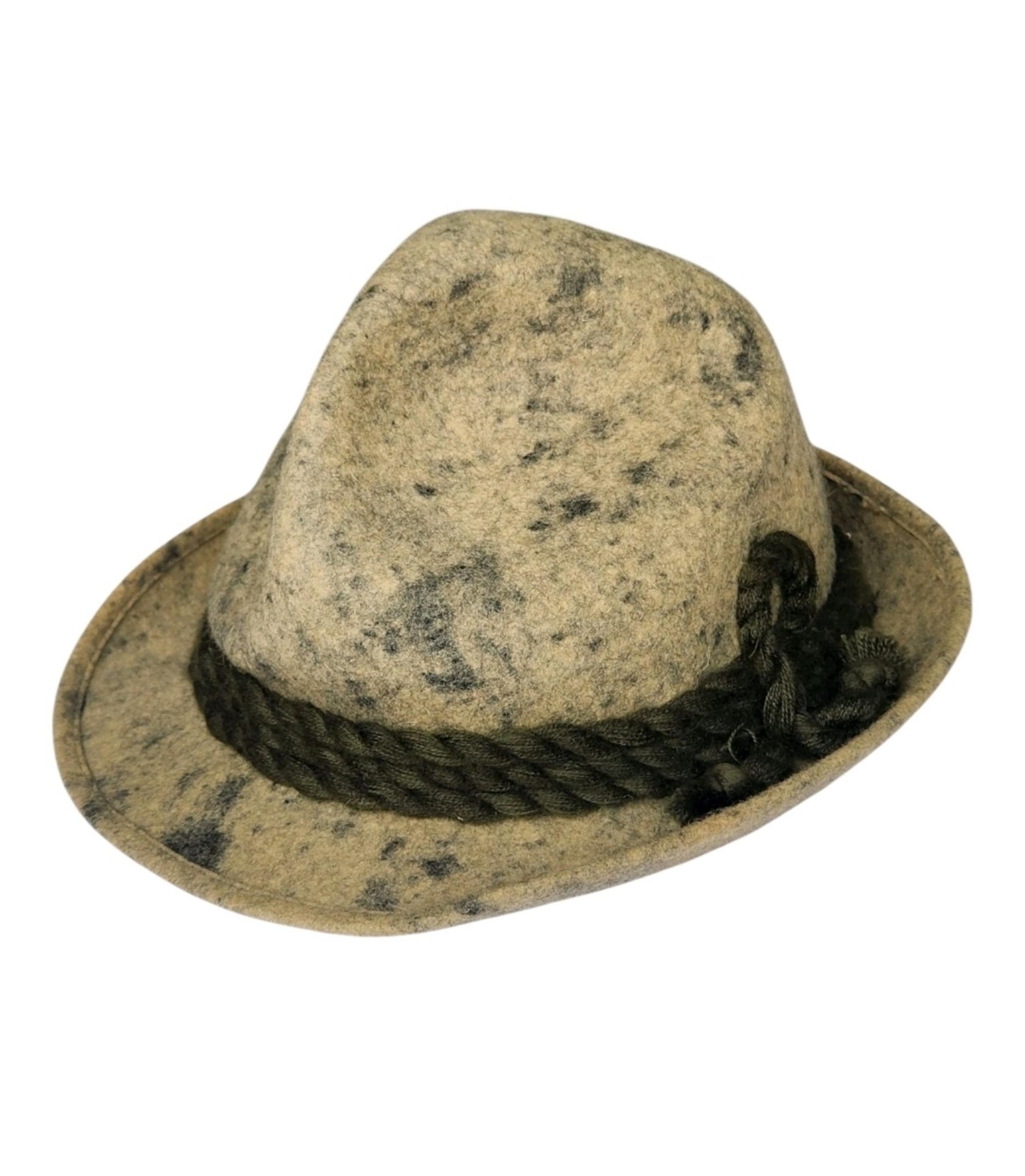 Vintage SEEBERGER Gray Green Wool Germany Hunting Fedora Oktoberfest Hat Size 59