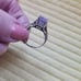 Vintage Filagree Sterling Silver/Lavender Solitaire Jade Ring