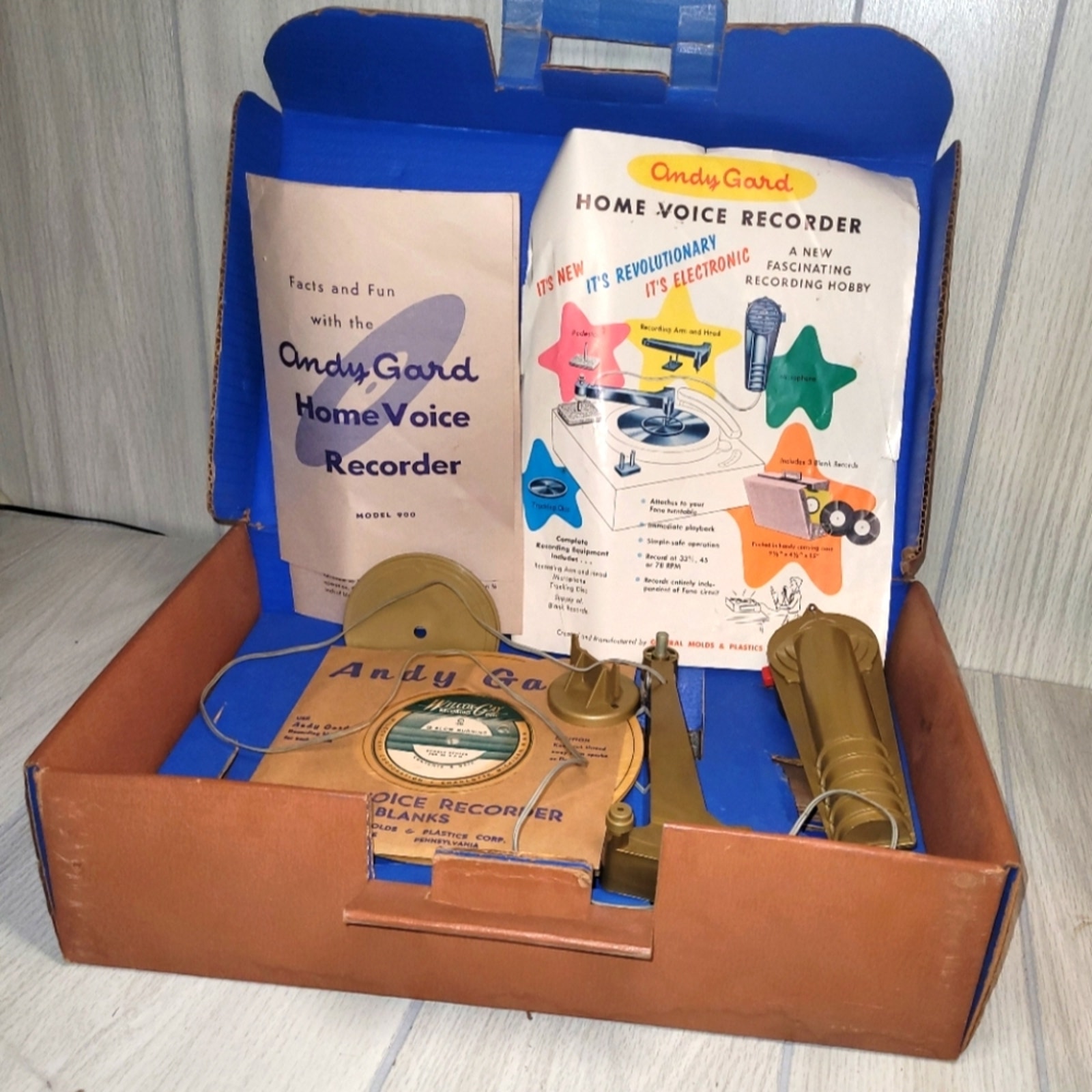 Vintage Rare 1950s Andy Gard Home Voice Recorder In Original Box Collector