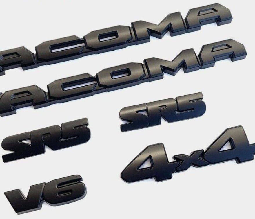 6PCS DOOR TAILGATE BLACKOUT EMBLEM OVERLAY KITS 2016-2023 FOR TACOMA SR5 V6 4X4