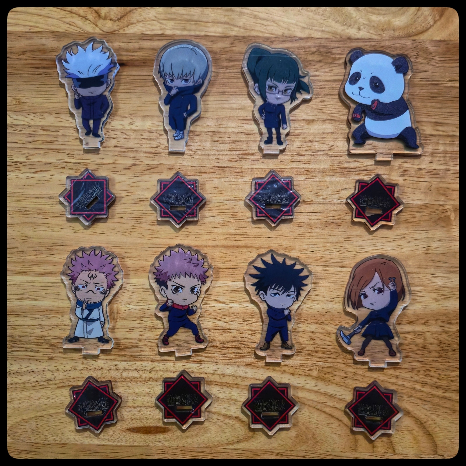 Maki, Megumi, Toge, Yuji, Gojo. Sukuna, Nobara, & Panda JJK Mini Acrylic Stands