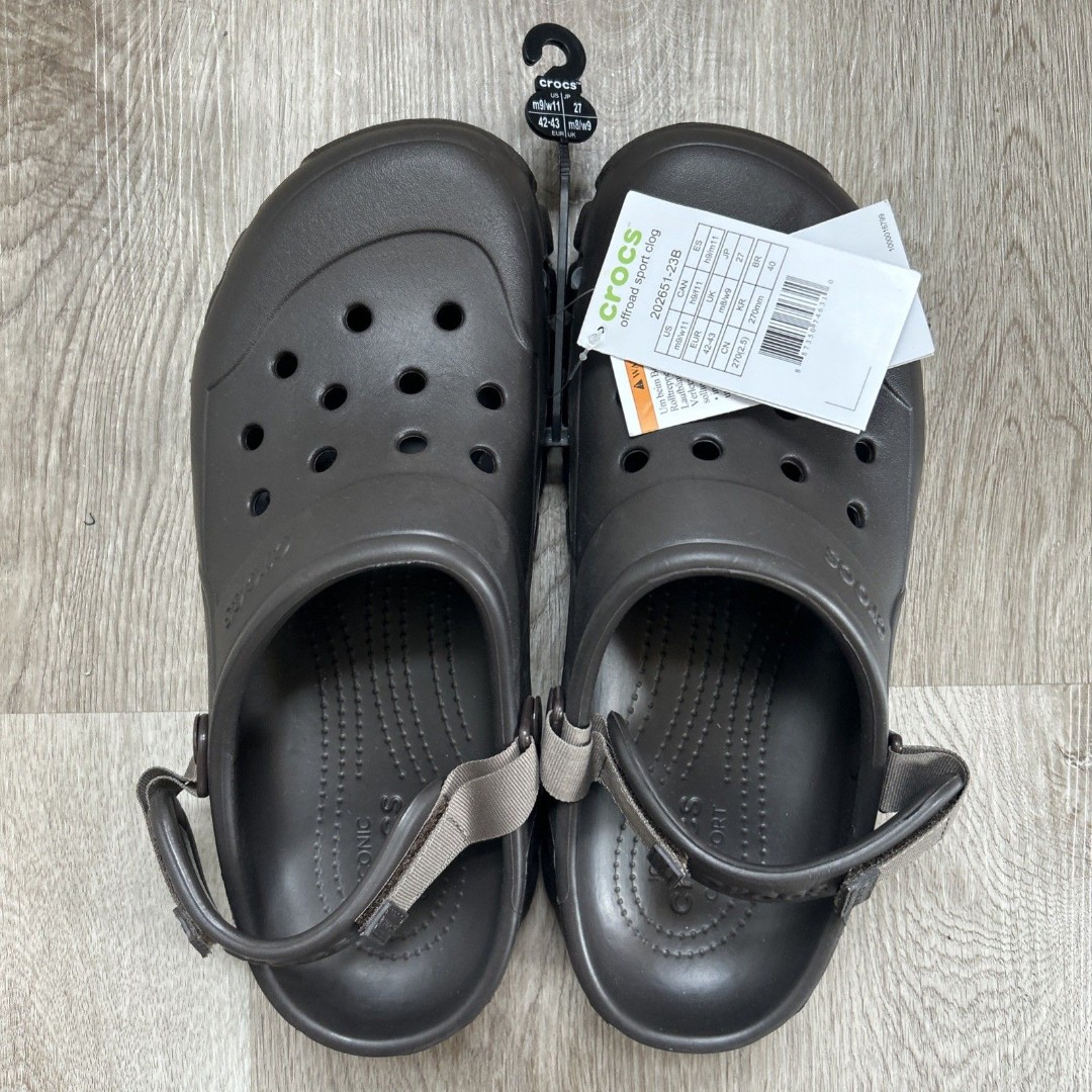 Crocs Offroad Sport Clogs Womens 11 Mens 9 Outdoor Hiking Fisherman Sandal Brown