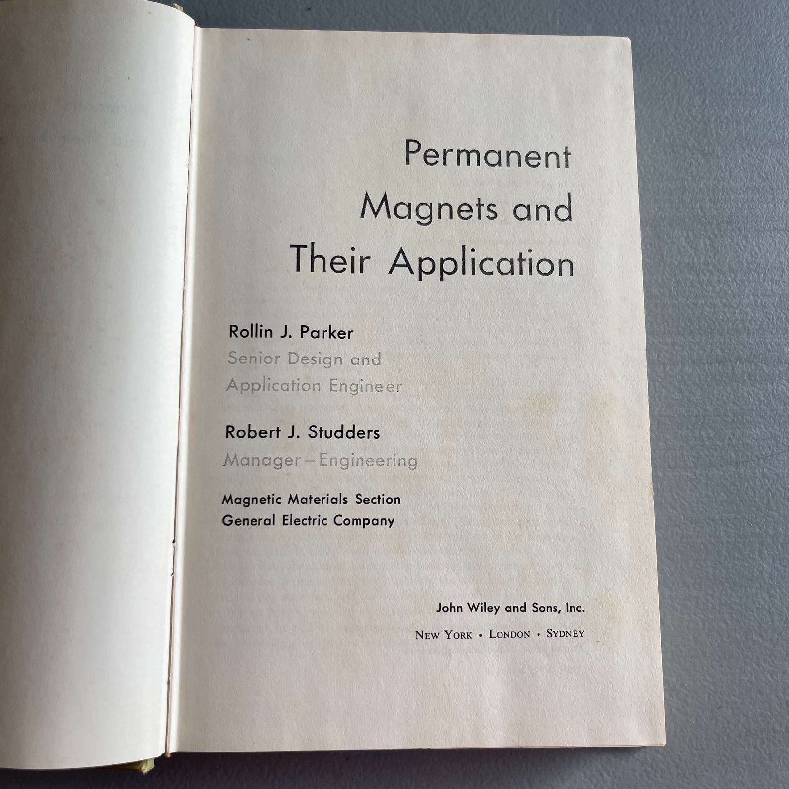 Permanent Magnets and Their Application