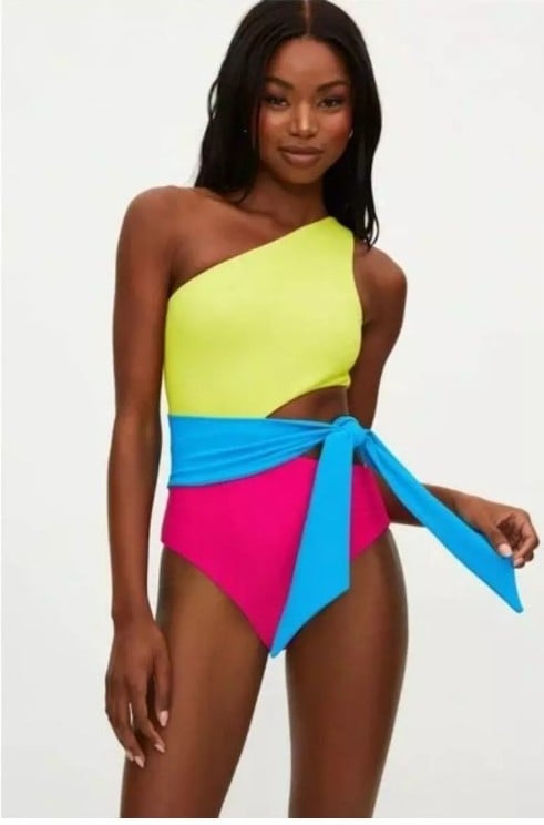 Beach Riot Carlie One Piece Swimsuit Retro Brights colorblock