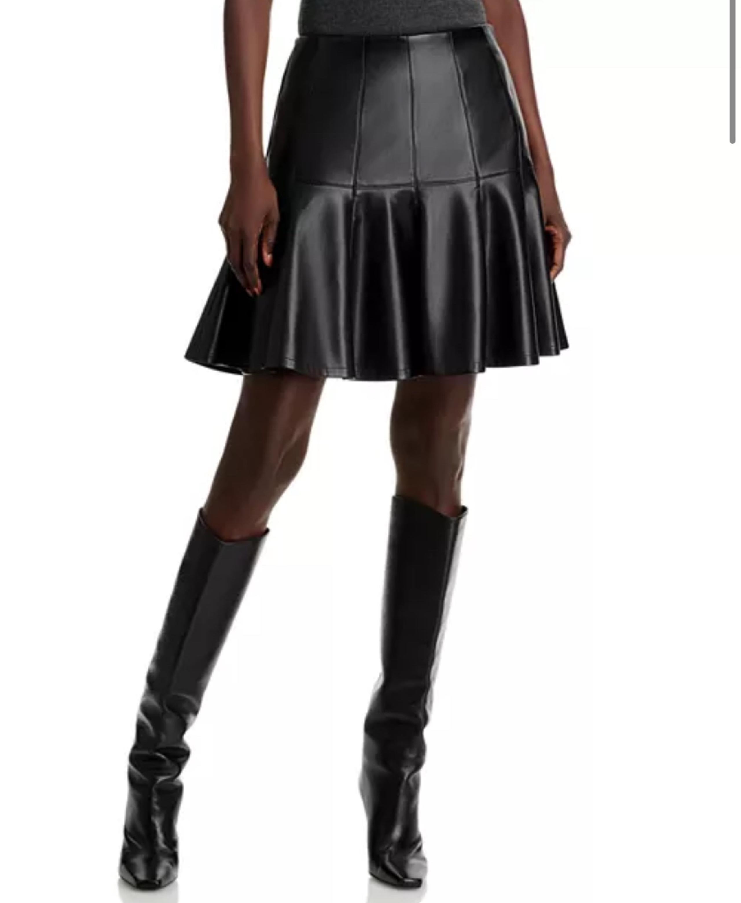 bagatelle collection women’s faux leather mini skirt | free shipping