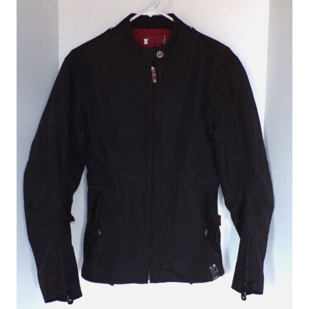 POWER TRIP Black Full Zip Protective Motorcycle Jacket Size M