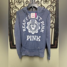 Victoria’s Secret Pink blue pullover logo hoodie sweatshirt