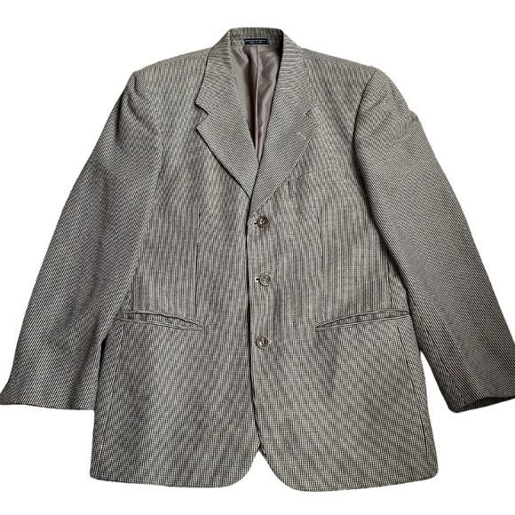 Galliani Made In Italy Seta Silk And Wool Mens 3 Button Blazer Size 50R