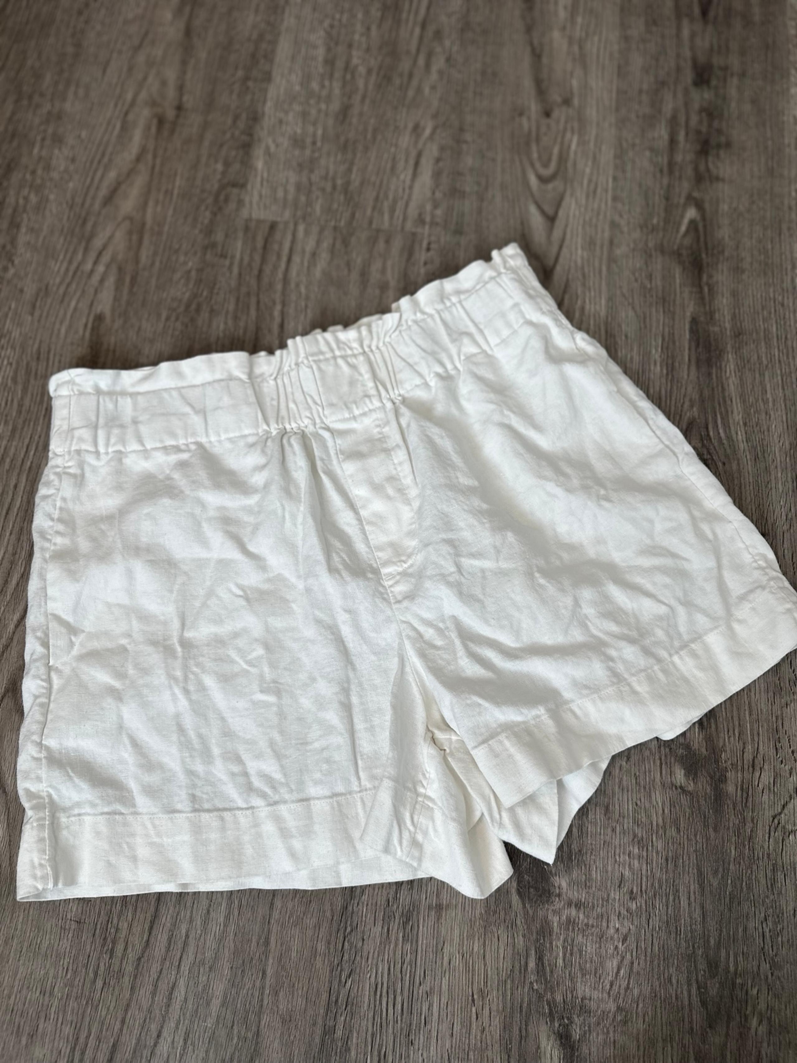 A NEW DAY WOMEN CASUAL LOUNGE POCKET WHITE SHORTS PULL ON MEDIUM M
