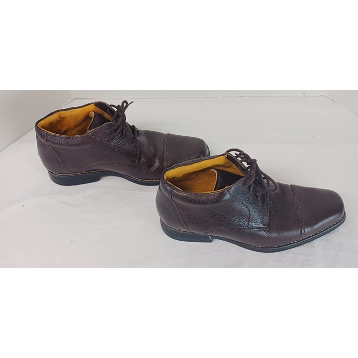 Sandro Moscoloni Men's Shoes Size 7.5 D Ankle High Oxford Leather Cap Toe Brown