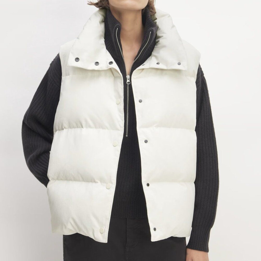 Everlane The ReDown Puffer Vest Bone Ivory White M