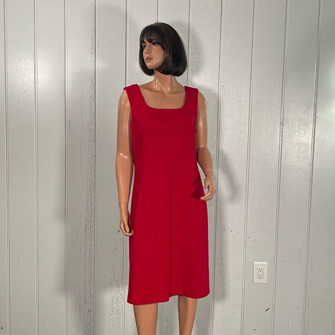 Donna Morgan Women's Red Plunge Sheath Dress Sz 14