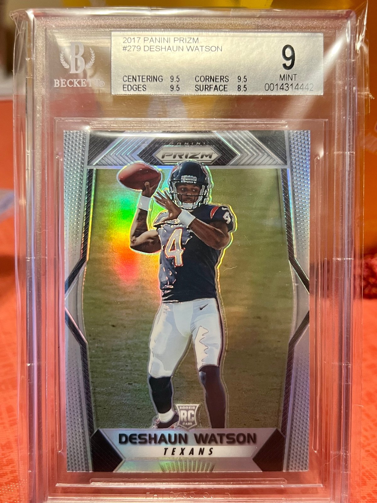 DESHAUN WATSON RC ROOKIE PANINI PRIZM SILVER