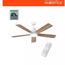 NEVALI 52 WHITE SMART WiFi CEILING FAN W/ REMOTE HUNSPACE COLOR CHANGING LED LI