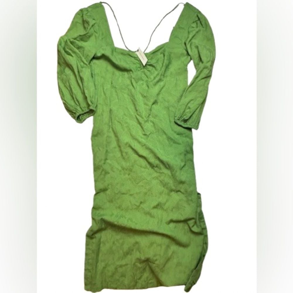 Anthropologie Maeve green Low Back Midi Dress