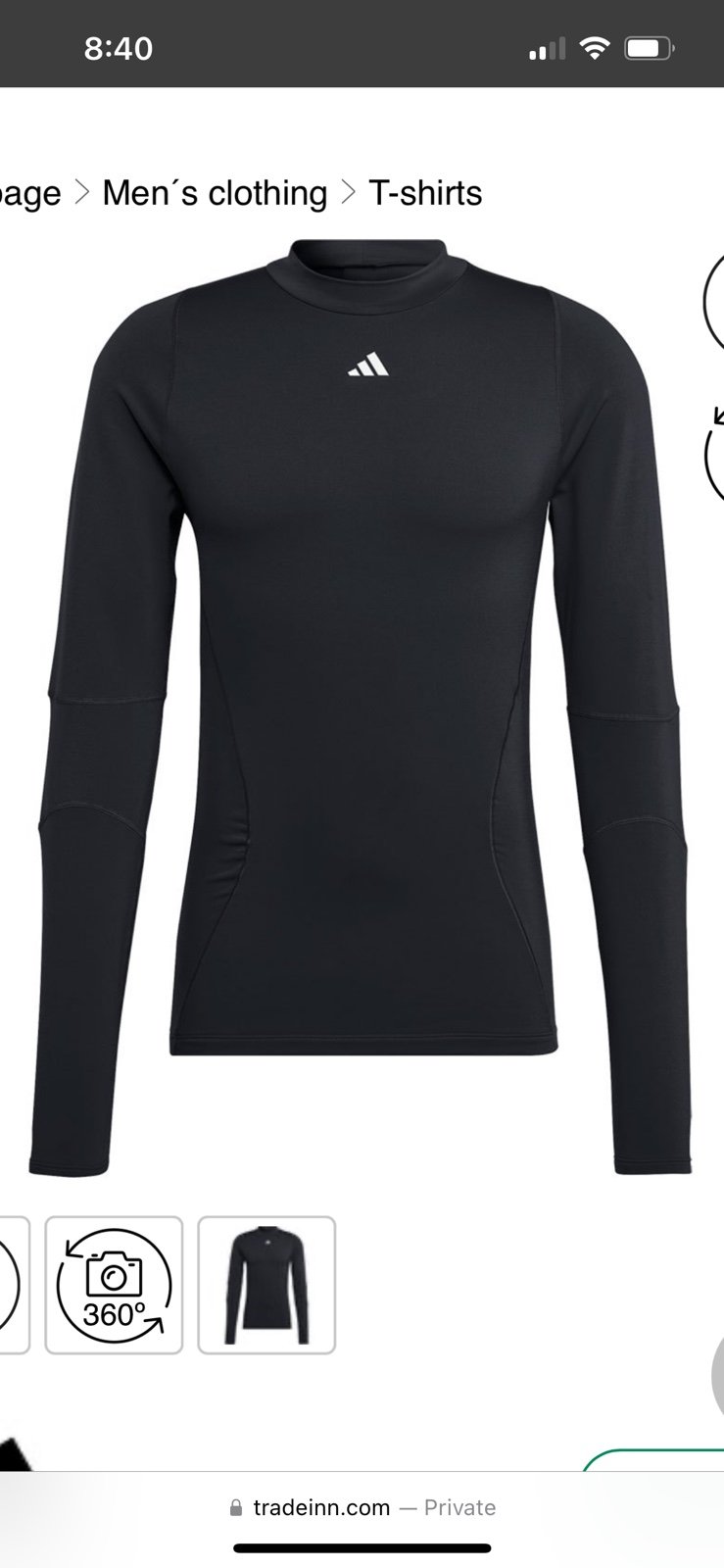 Adidas TF CR LS Tee Size Medium Black