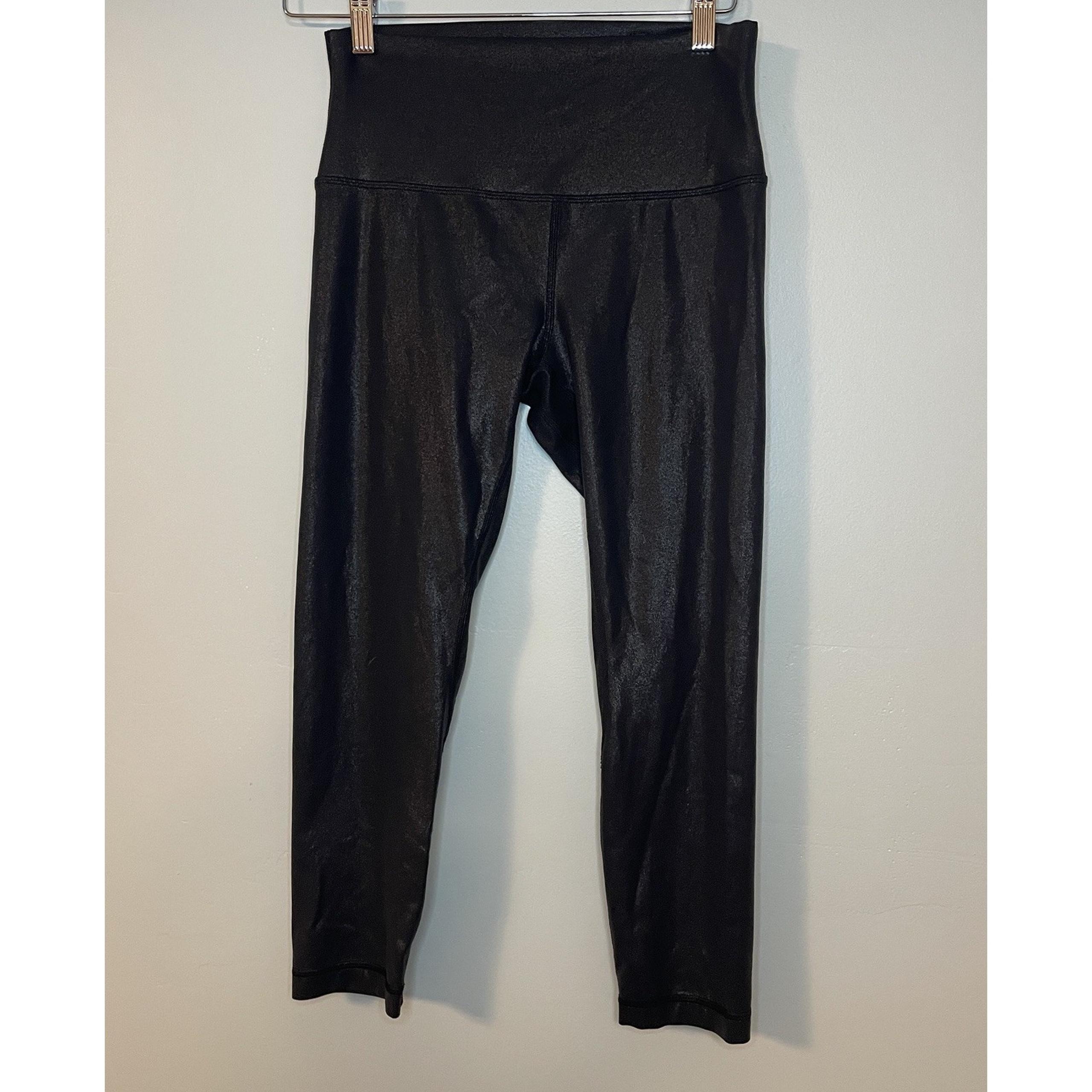 Lululemon Pants Womens 8 Black Shine Radiate Foil Align High Rise Performance