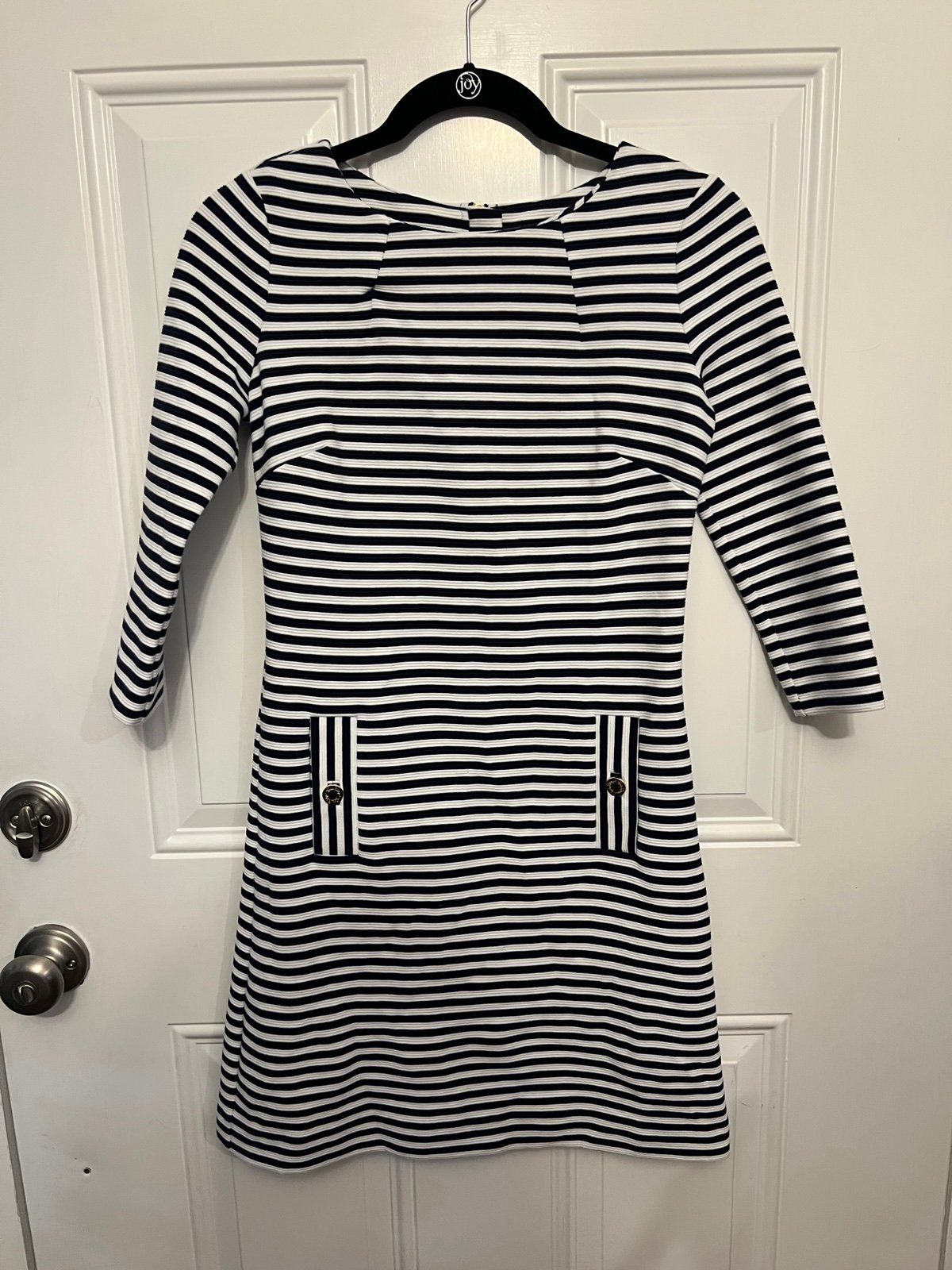 Lilly Pulitzer XS Striped 3/4 Sleeve Dress Black & White
