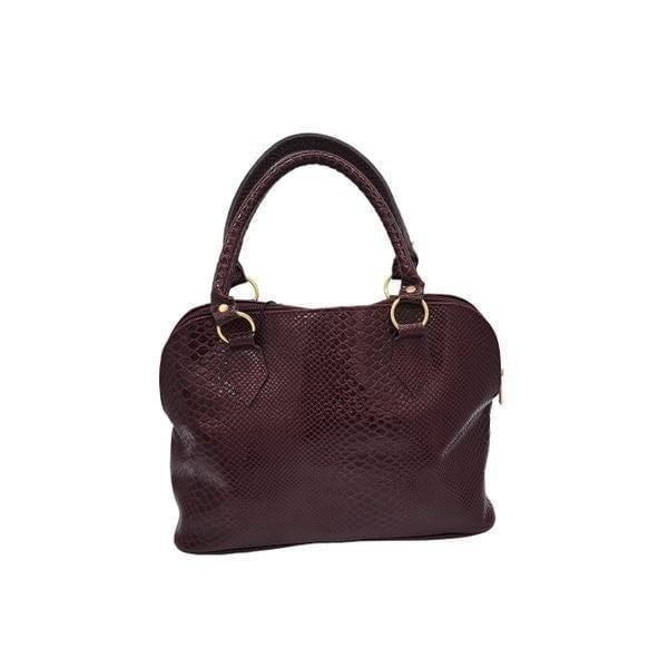 Women Large Snake Skin Patterned Faux Leather Handbag