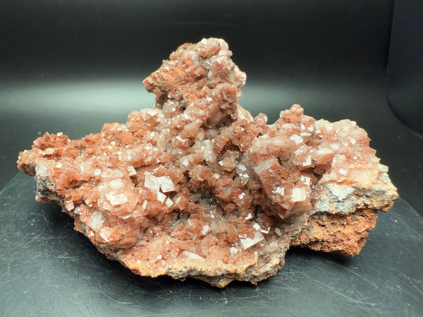 97g Raw Red Chabazite Crystal Mineral Cabinet Specimen On Matrix Mexico