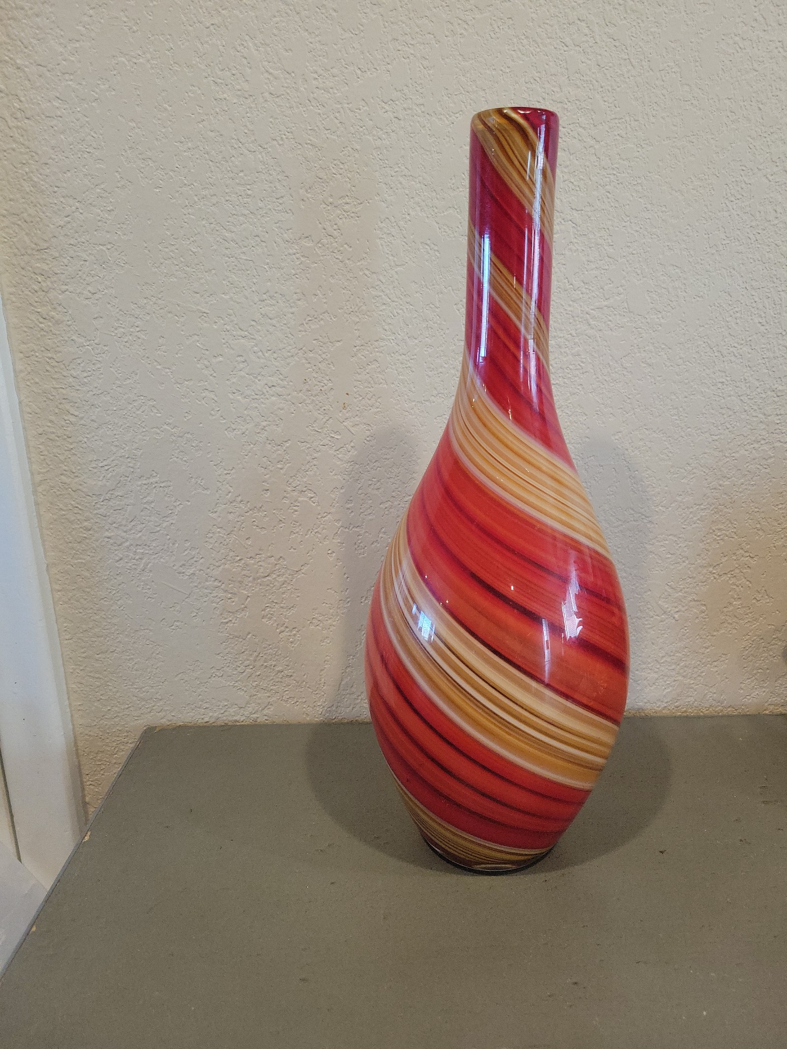Multi-colored Swirled Vintage Glass Vase