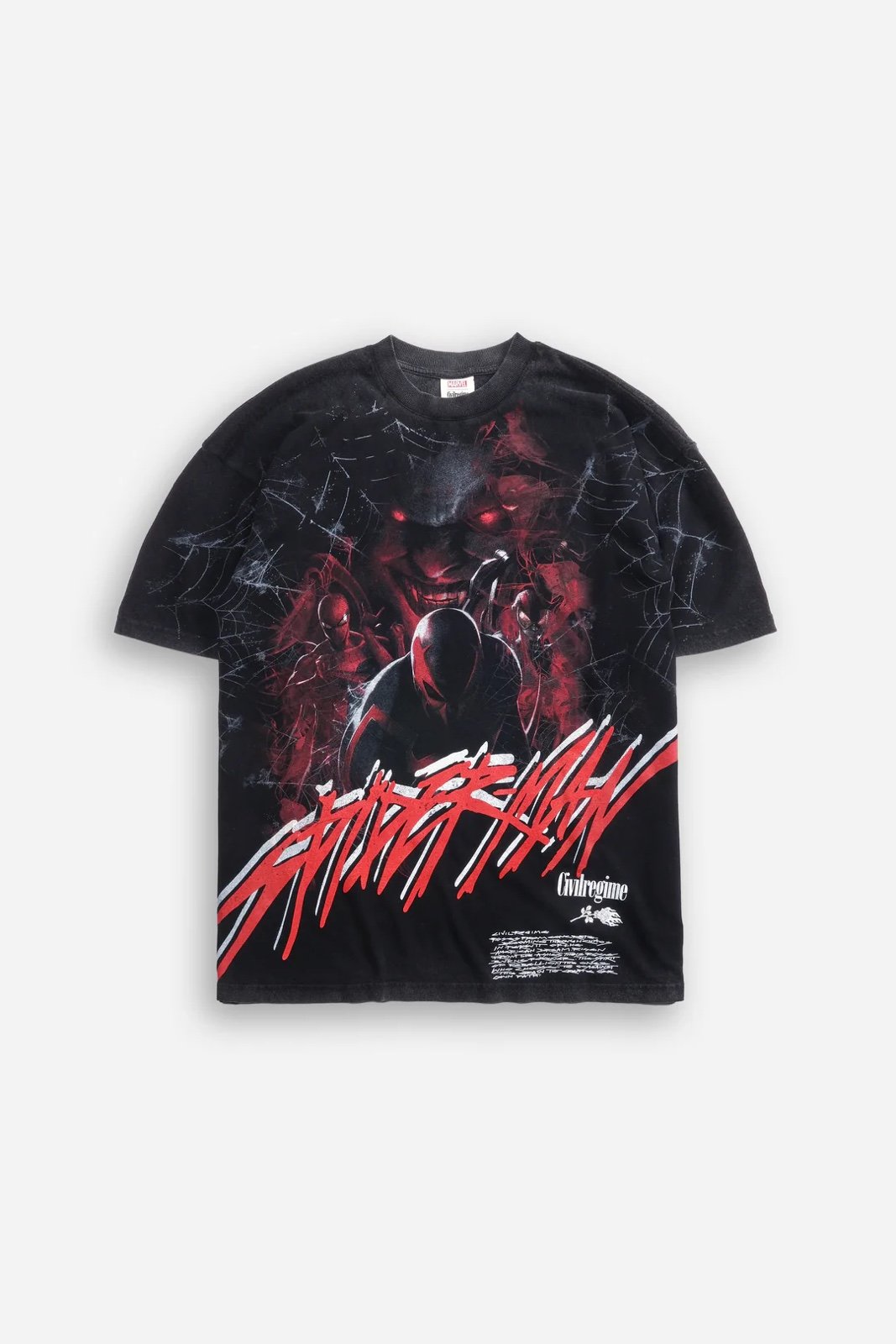 CIVIL REGIME 2XL SHIRT MARVEL SPIDER MAN 2099 RARE SOLD OUT