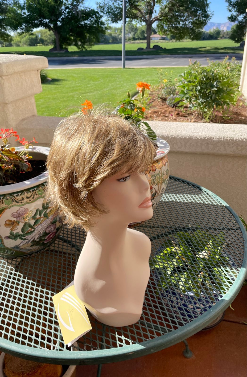 Golden Blonde/ Lght Brown Flip Style Wig NWT