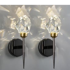Black Gold Wall Sconces Sets of Two Crystal Shade Sconces Wall Modern Lighting