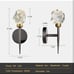 Black Gold Wall Sconces Sets of Two Crystal Shade Sconces Wall Modern Lighting