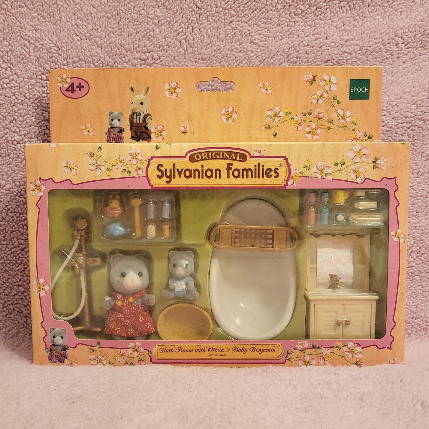 Original Sylvanian Families Bath Room With Olivia & Baby Benjamin Item#2502