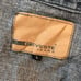 D'Eveste Mens Vintage Denim Jacket Retro Trucker Dark Wash Fading Blue L