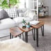 NEW Set of 3 Industrial Nesting Coffee Table with Metal Frame for Living Room