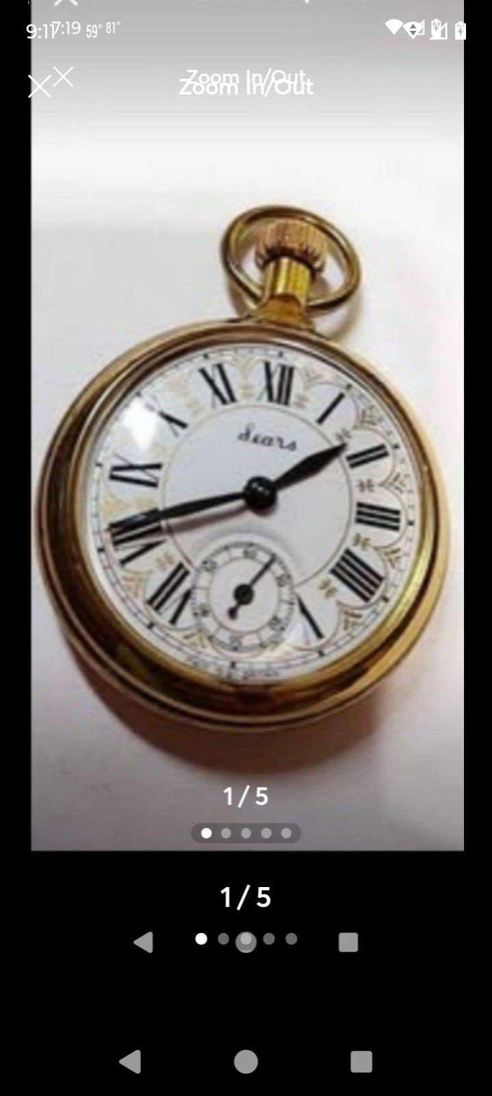 Vintage Sears pocket watch with train beautiful working serviced manual wind