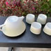 Vintage 3,co Modern Ceramic Luna Teapot & Cups