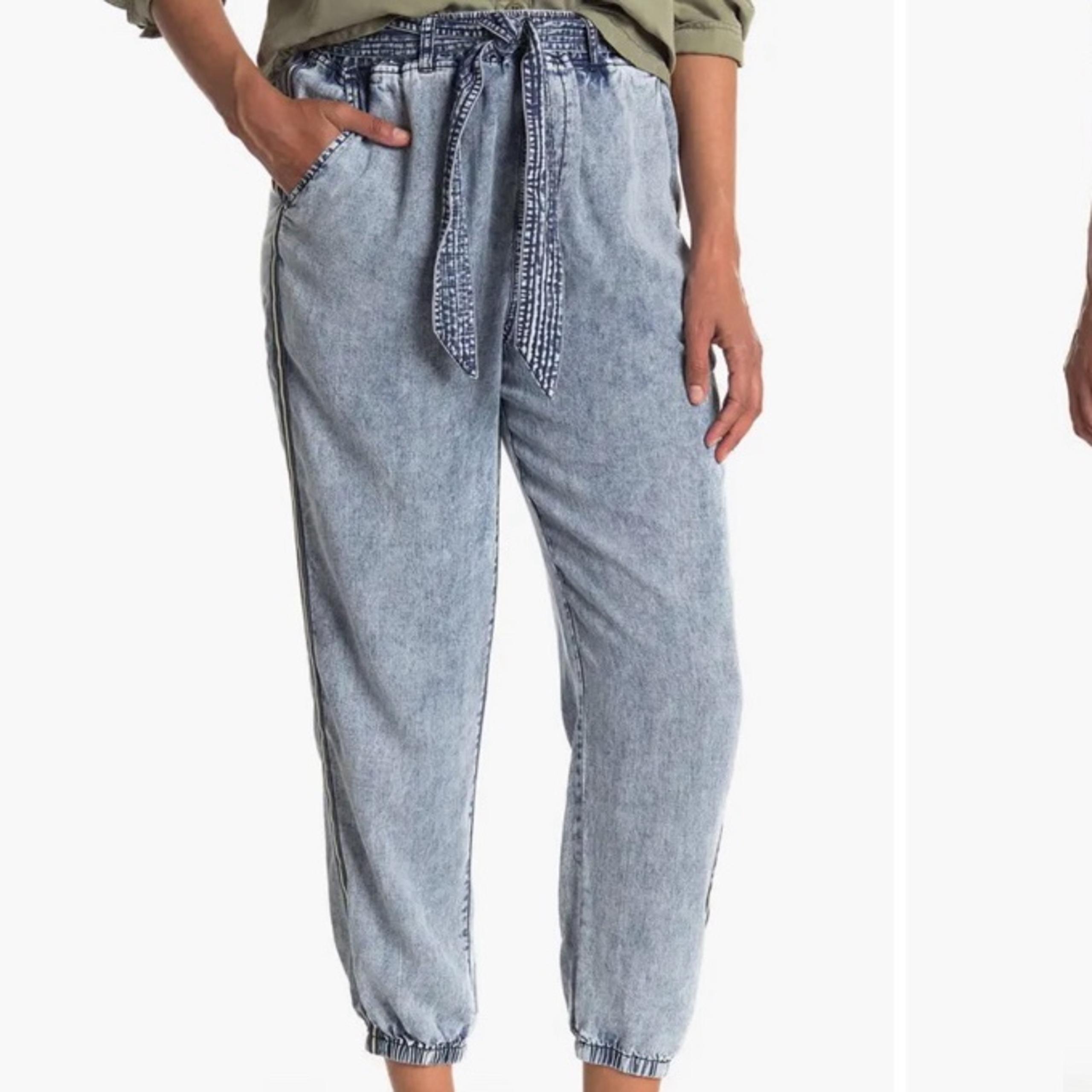 North & Co side stripe faux denim cali joggers NEW