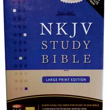Used NKJV Study Bible Large Print Bonded Leather Black - Includes CD and Code