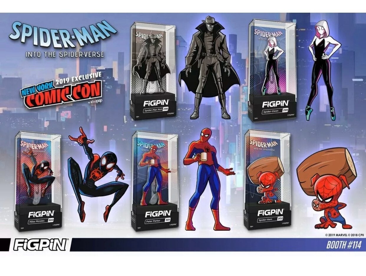 NYCC Spiderman Figpin set
