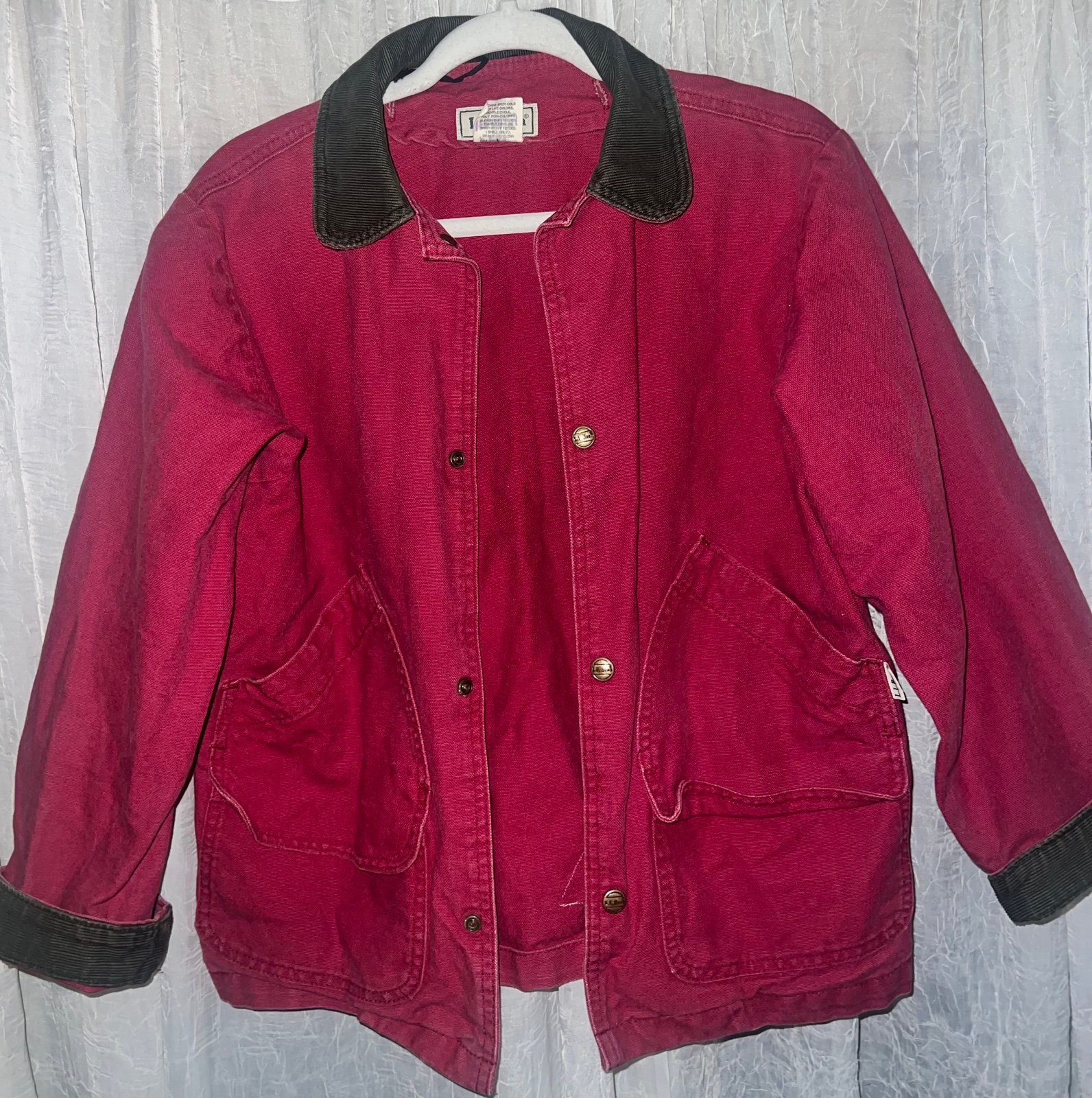 Vintage RARE 90’s L.L. Bean kids unisex red chore jacket barn coat size med