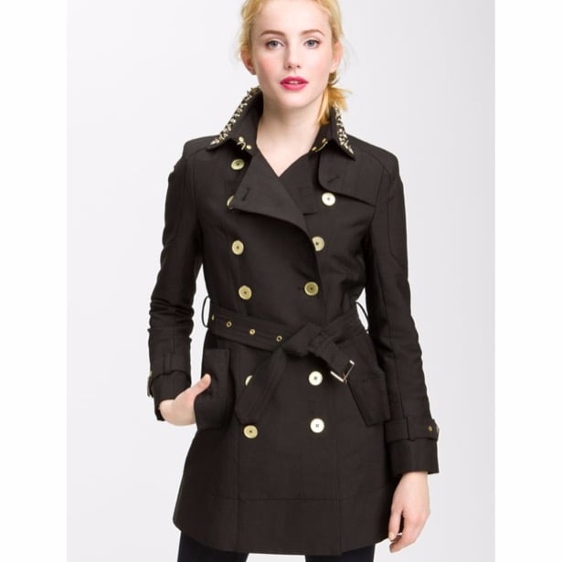 Sam Edelman Studded Collar Trench Coat