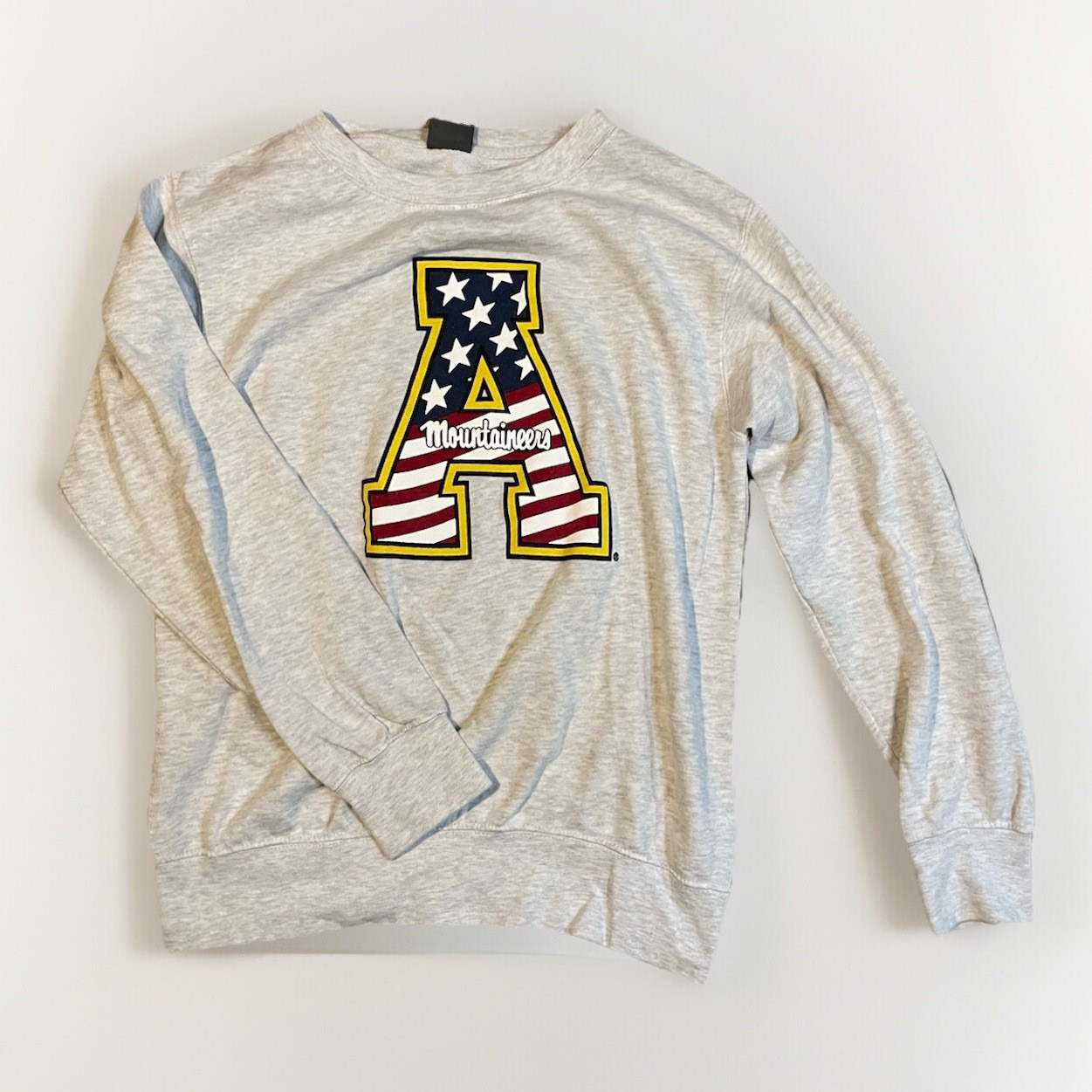 App State Crewneck Sweatshirt Womens Medium Gray Mountaineers Appalachian State