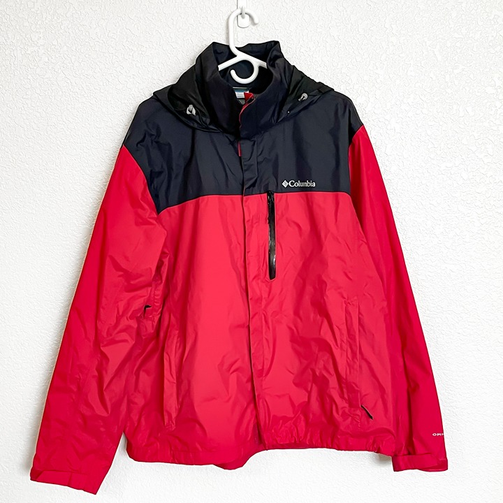 Columbia OmniTech Pouration Hooded Rain Jacket Packable Vented Waterproof XL