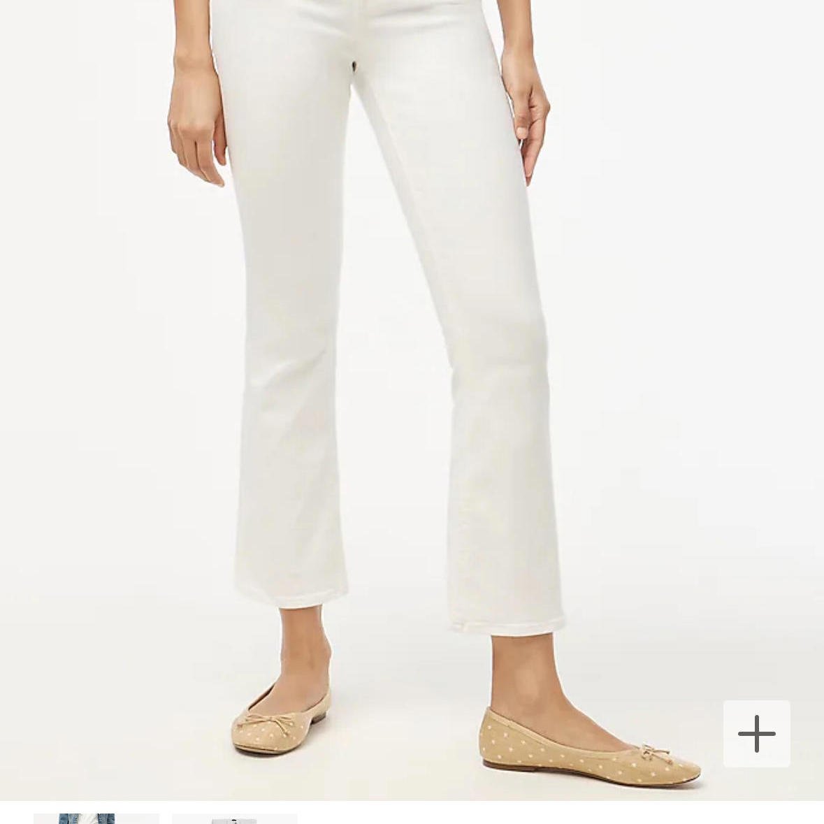 J.Crew High-Rise Flare Crop Jeans in White 33P