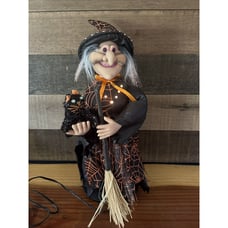 Vintage Fiber Optic Light Up Halloween Witch 15 Kids Of America -needs Adapter