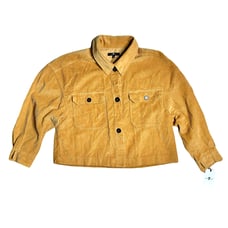 7 For All Mankind Mustard Brown Crop Corduroy Jacket oversize