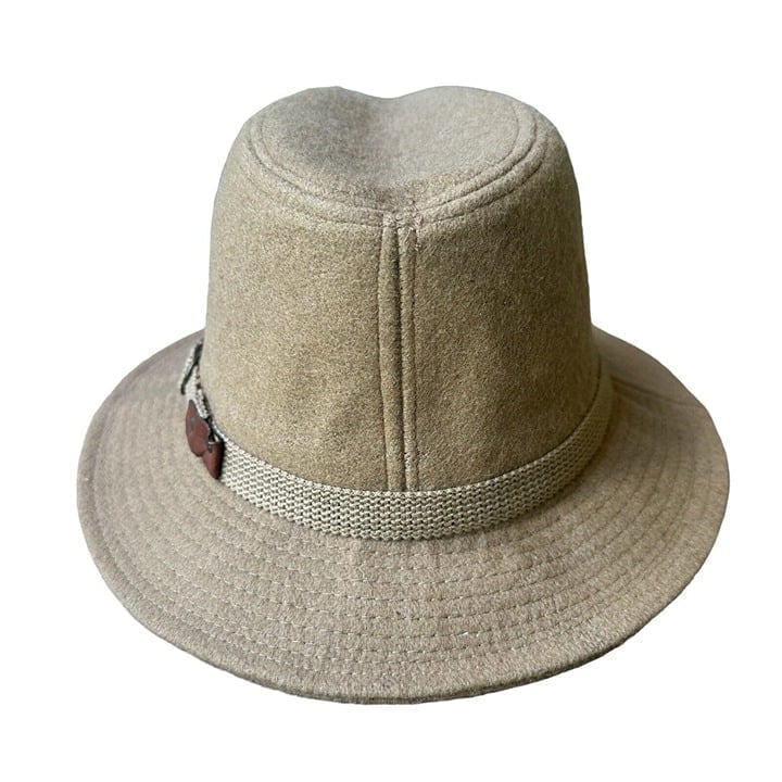 Vintage Stetson Wool Felt Fedora Hat Safari Union Beige Size M Made in USA EUC