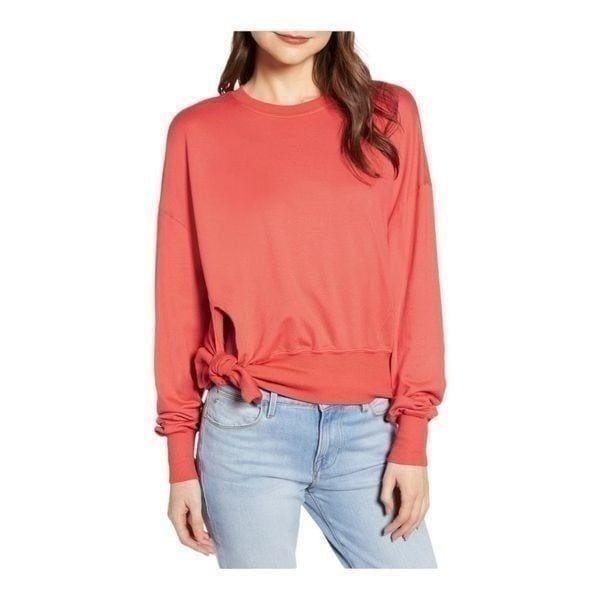 AG Adriano Goldschmied Kylan crop tie sweatshirt in faded azalea size M NWT