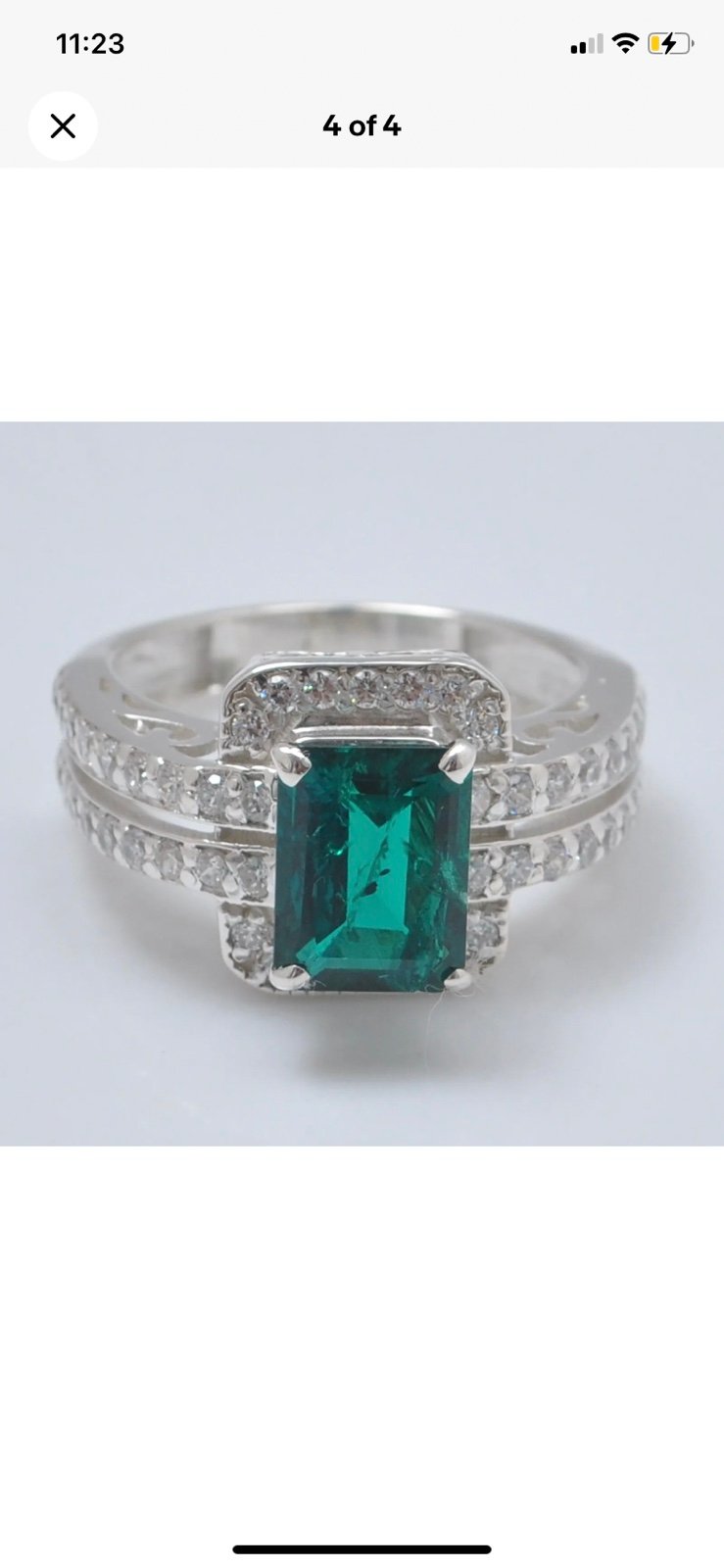 Natural emerald and diamond cocktail ring BOGO sale