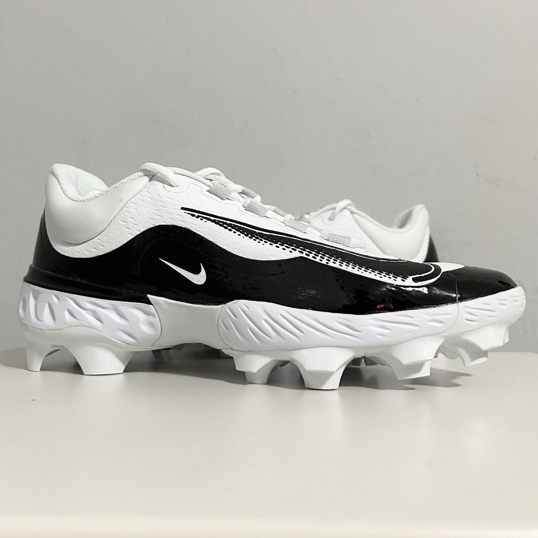 Nike Alpha Huarache Elite 4 Low MCS “White Black” Mens Size 11.5 Baseball Cleats